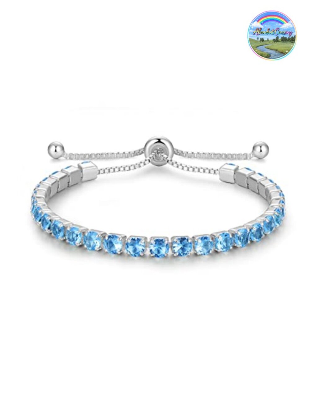 Sterling Silver Birthstone Tennis Bracelet for Women 4mm Bolo Bracelet Gift